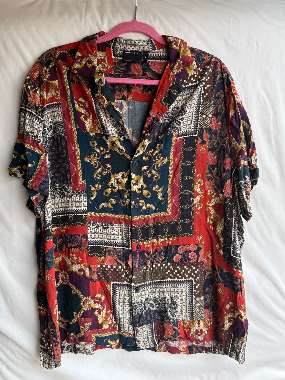 ASOS Relaxed Deep Reverse Shirt In Patchwork Baroque Print - Picture 3 of 6